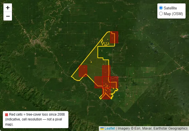Satellite LUC hotspot map